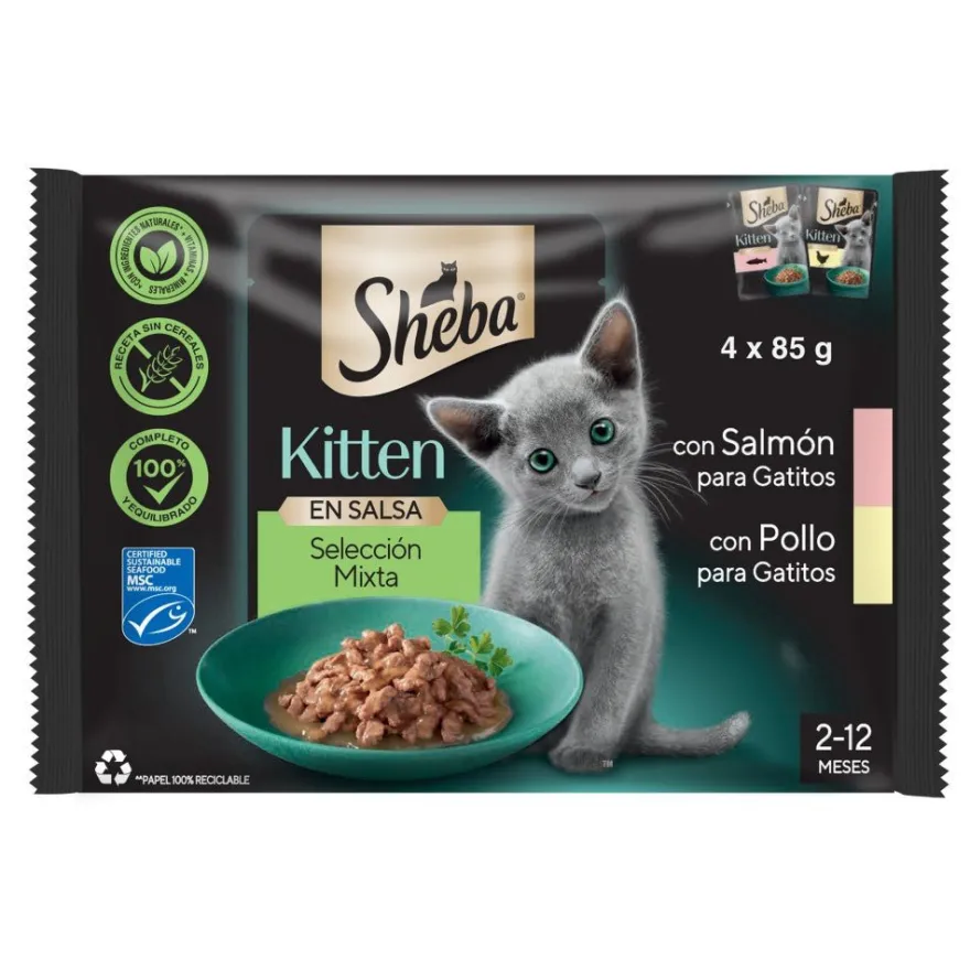 Whiskas Sheba Kitten Mix Alimento Húmedo 4420g