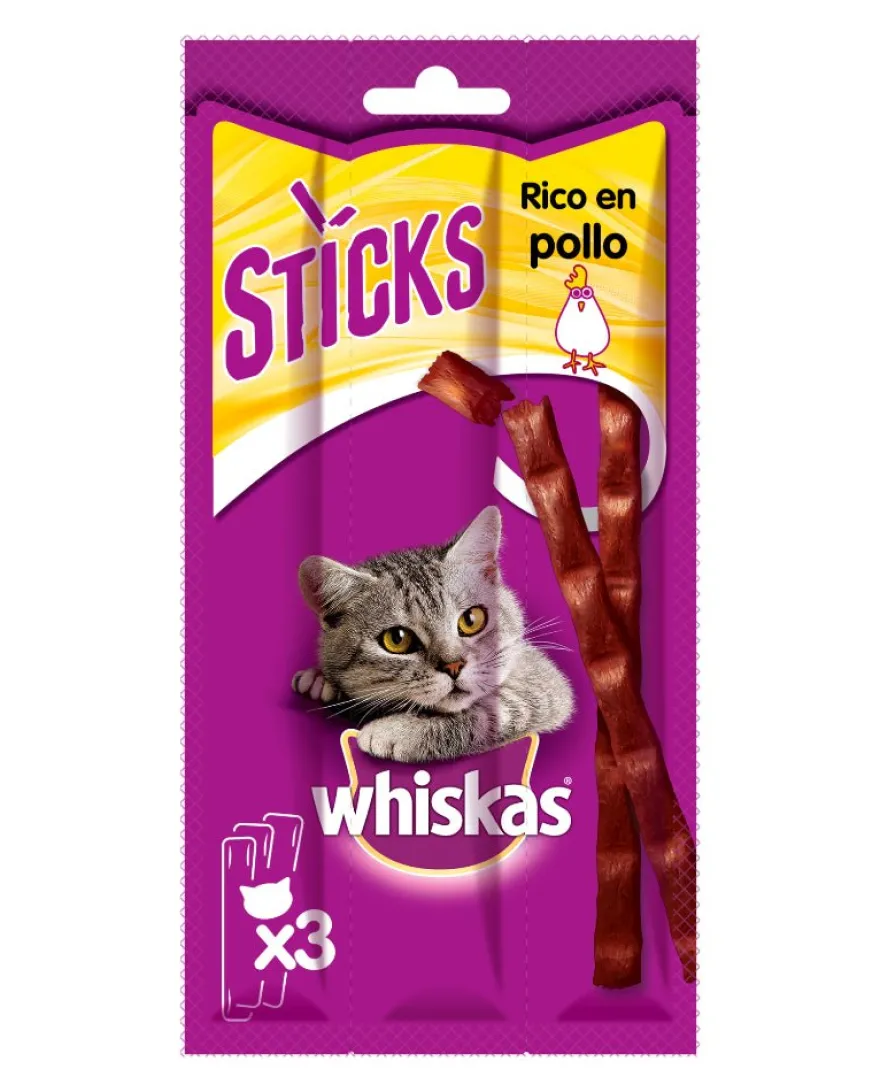 Whiskas Sticks Pollo Snack para Gatos 28 ud