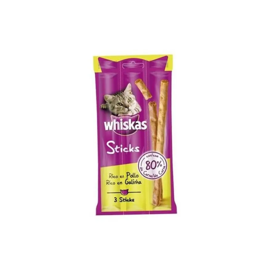 Whiskas Sticks Pollo Snack para Gatos 28 ud