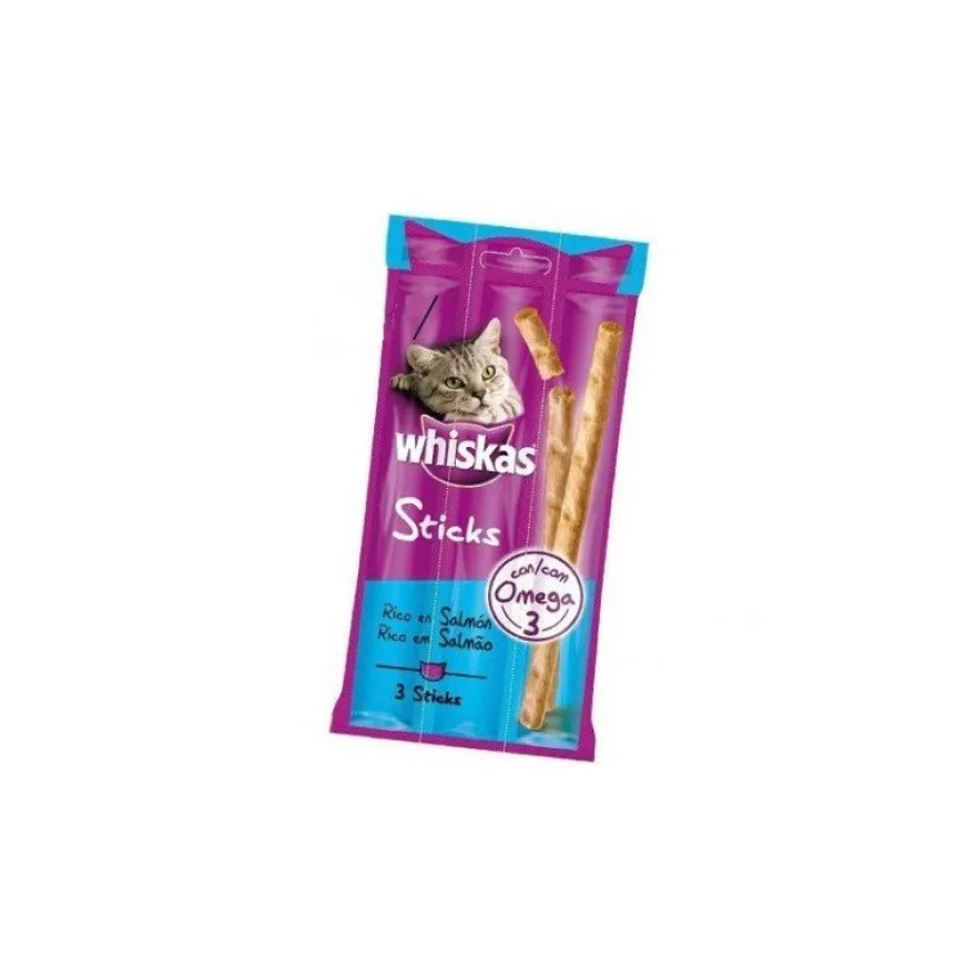 Whiskas Sticks Salmón Snack para Gatos 28 ud