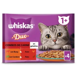 Whiskas Tasty Duo Meaty Combos Alimento Húmedo 4 x 85g
