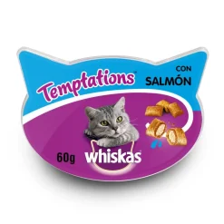 Whiskas Temptation Salmón Snack Húmedo 60gr 6 unidades
