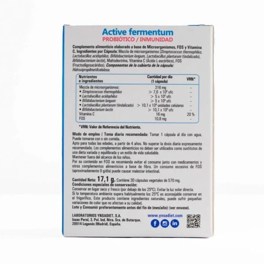 Zentrum Active Fermentun Probiótico Defensas 30 Cápsulas