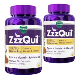 ZzzQuil Sueño Melatonina Mango y Plátano 2x60 Gummies