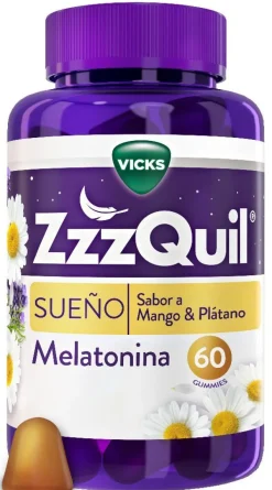 ZzzQuil Sueño Melatonina Mango y Plátano 2x60 Gummies